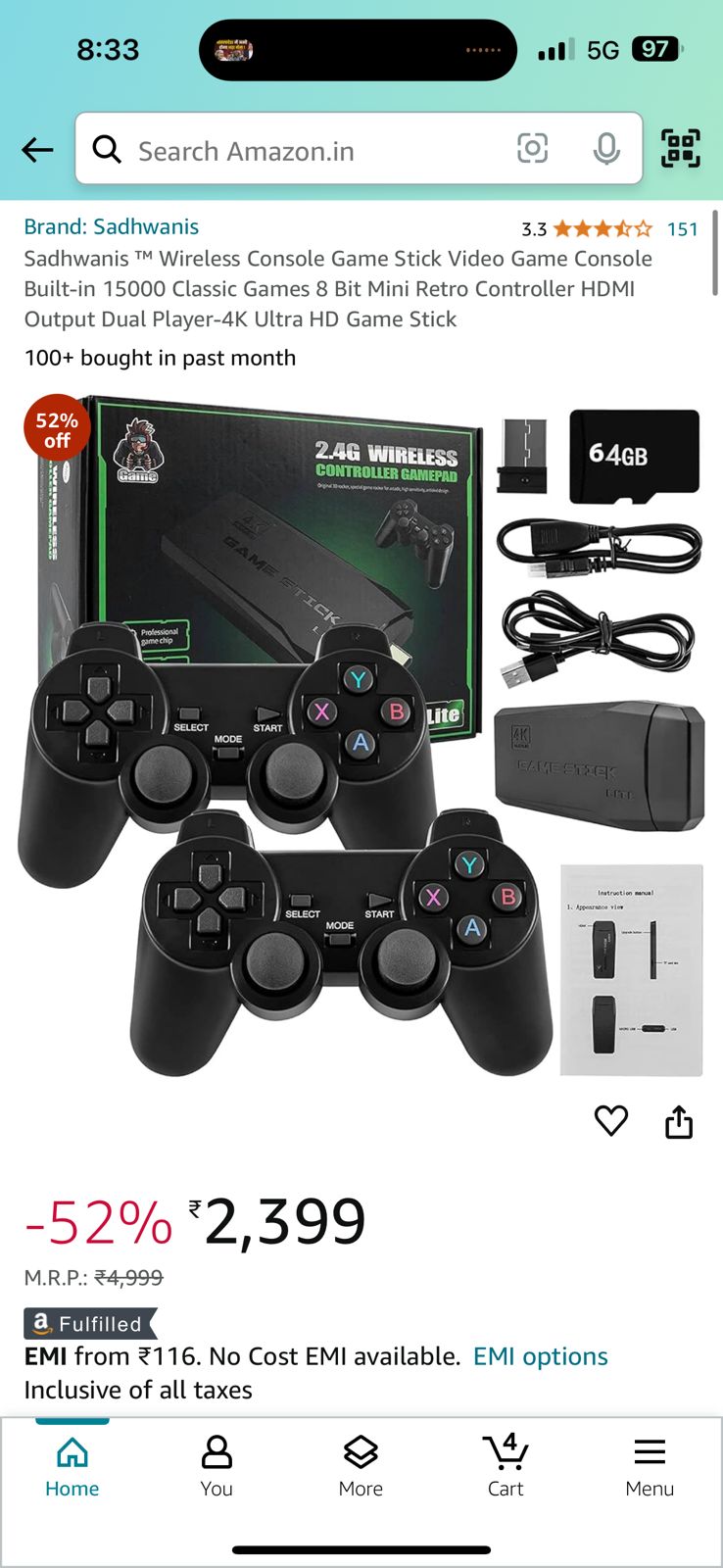 Wireless Console Game Stick